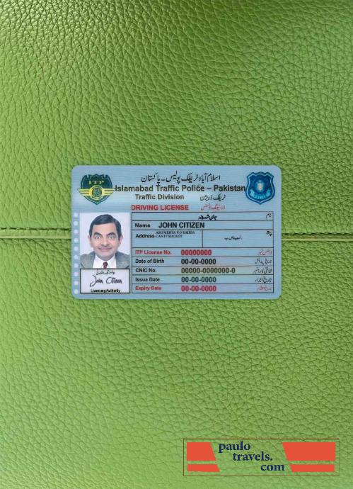 Pakistan Islamabad driving license photolook FRONT PSD template